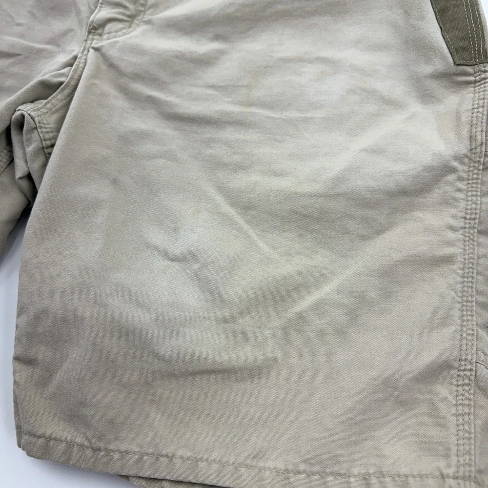 Carhartt Mens Relaxed Fit Cotton Canvas Cargo Work Shorts Tan Khaki 38